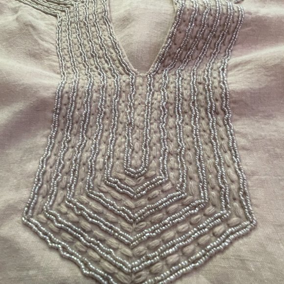 Tommy Bahama Light Tan Linen Tunic with Beading - Size XL - Picture 7 of 10